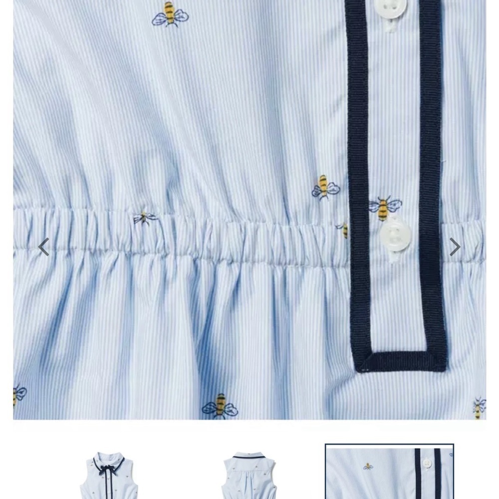 Janie and Jack Light Blue Dress with Navy Trim - Picture 3 of 6